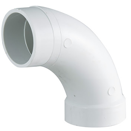 Codo PVC liso espiga liso 2 x 90